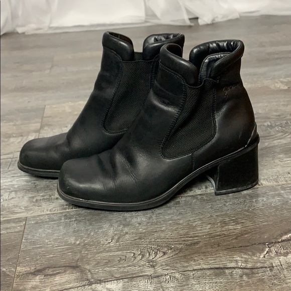 Ecco Shoes - Ecco Black Leather Ankle Moto Booties